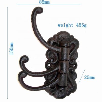 جودة Vintage Black Iron Hooks Cast Iron Crafts For Entryway مصنع