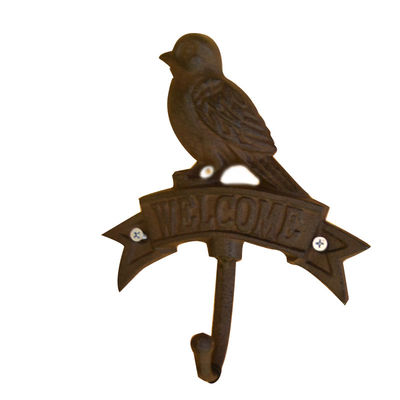 جودة Antique Wall Mount Bird shape Black Iron Coat Hooks مصنع