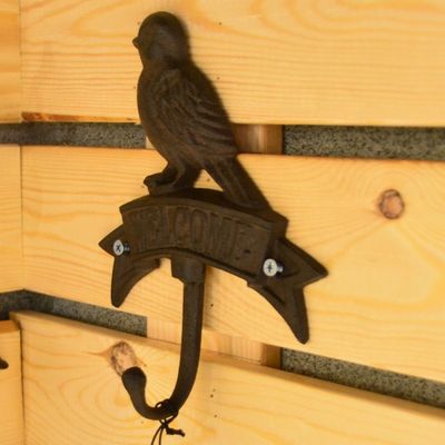جودة Antique Wall Mount Bird shape Black Iron Coat Hooks مصنع