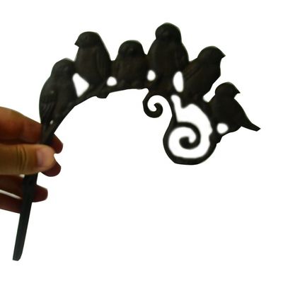جودة Antique Wall Mount Bird shape Black Iron Coat Hooks مصنع