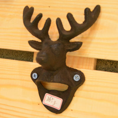 جودة Home Decor Deer Head Brown Rust Cast Iron Bottle Opener مصنع