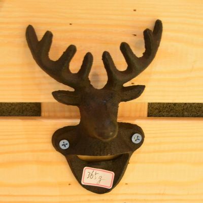 جودة Home Decor Deer Head Brown Rust Cast Iron Bottle Opener مصنع