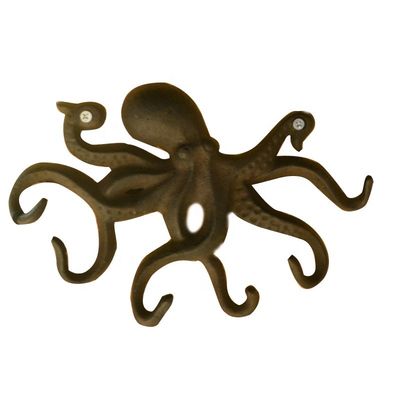 جودة Wall Mounted Creative Octopus Cast Iron Hat Hooks مصنع