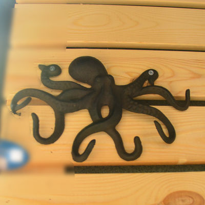 جودة Wall Mounted Creative Octopus Cast Iron Hat Hooks مصنع