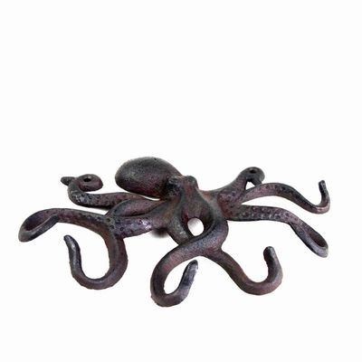 جودة Wall Mounted Creative Octopus Cast Iron Hat Hooks مصنع