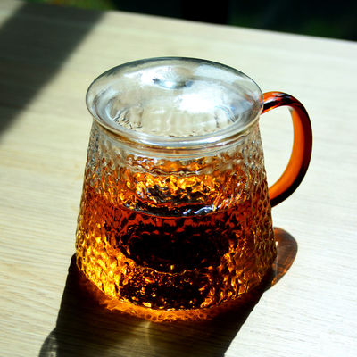 جودة Handmade Glass Tea Mug With Embossed pattern High Borosilicate GlassTea Cup Tumbler Drinking Glasses مصنع