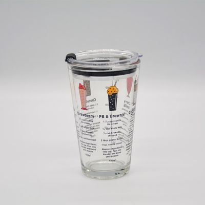 جودة Decorated Pint Ice Tea Glass Cup With Lid And Silicate Straw Cocktail Tumbler Drinking Glasses مصنع