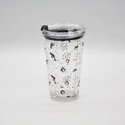 جودة Decorated Pint Ice Tea Glass Cup With Lid And Silicate Straw Cocktail Tumbler Drinking Glasses مصنع