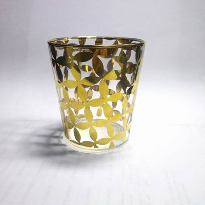 جودة Gold Print High End Stemless Wine Glass Tumbler , Crystal Highball Glasses مصنع