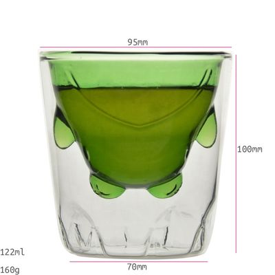 جودة Green Borosilicate Double Layer Colored Drinking Glasses مصنع