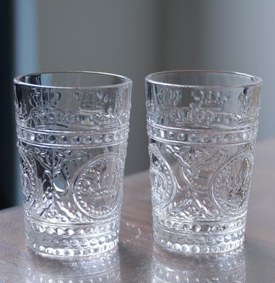 جودة 8Oz Crown Design Embossed Tumbler Drinking Glasses مصنع