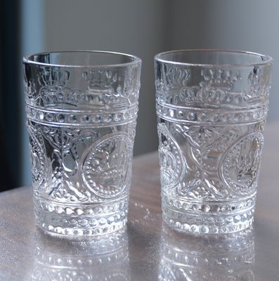 جودة 8Oz Crown Design Embossed Tumbler Drinking Glasses مصنع