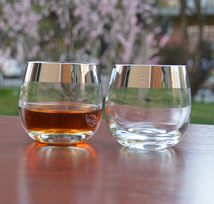 جودة Silver Rim Ion Plated Platinum Tumbler Drinking Glasses مصنع