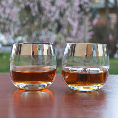 جودة Silver Rim Ion Plated Platinum Tumbler Drinking Glasses مصنع