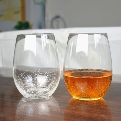 جودة 500ml Transparent Stemless Whiskey Tumbler Glasses , Wine Glass Tumbler مصنع