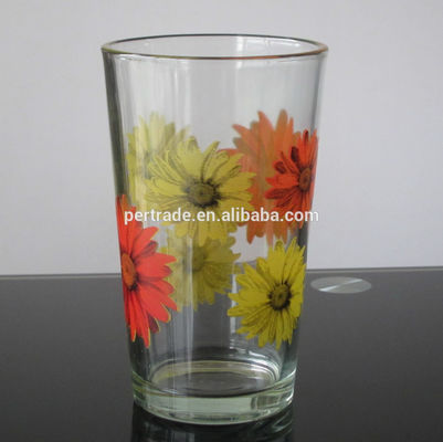 جودة Silk Printed Blooming Daisy 16 Oz Highball Glasses مصنع