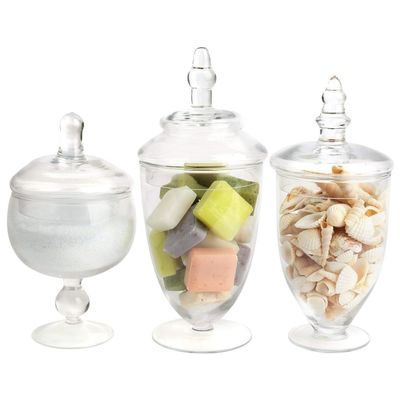 جودة Multipurpose Set Of 3 Clear Glass Jars For Kitchen مصنع