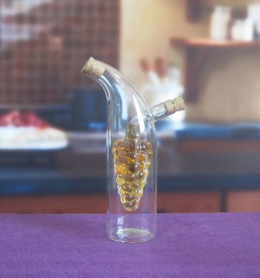 جودة Double Layer Grape Shape Glass Canister With Lid For Oil مصنع