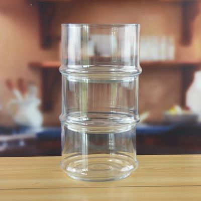 جودة Stackable 3 Layers Tower Shaped Glass Storage Jars مصنع