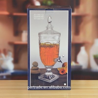 جودة Deep Cutted Engraved 5l Glass Jar With Lid . Glass Food Storage Jars مصنع