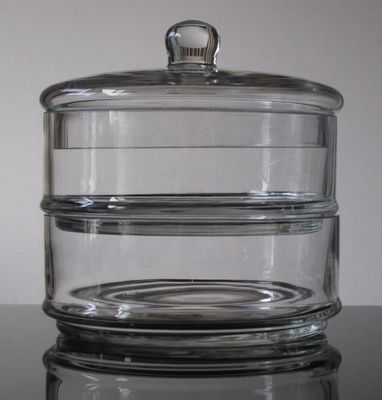جودة Handblown 3 Layer Stackable Storage Jars With Lids مصنع