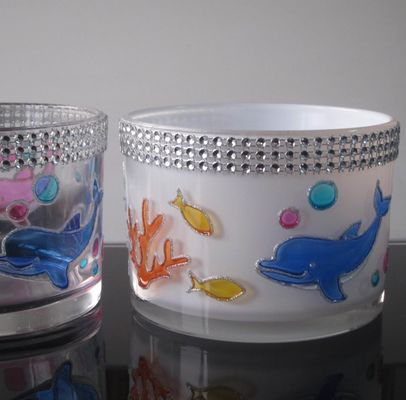 جودة Handpainted Votive Candle Holders With Ocean Fish Pattern مصنع