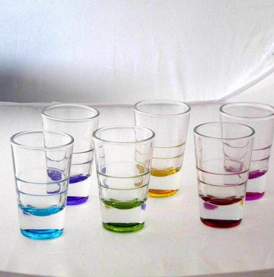 جودة Handpainted Rainbowl Bottom Crystal Shot Glasses For Pub مصنع