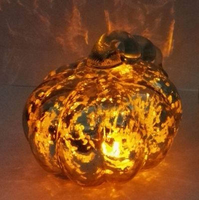 جودة Pumpkin Lantern Antique Glass Candle Holders For Halloween مصنع