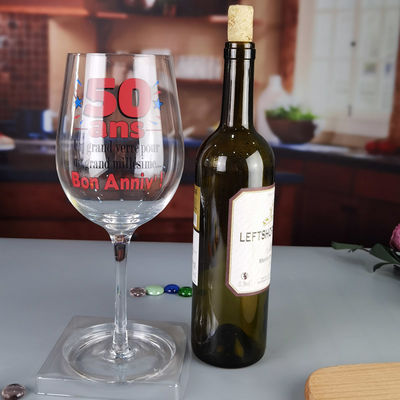 جودة Clear 1 Litre Giant Wine Glass With Anniversary Decor مصنع