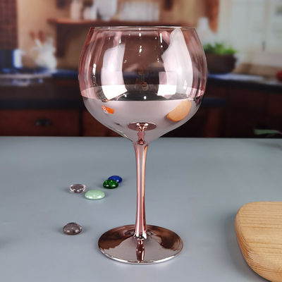 جودة 11cm Dia 2pk Pink Gin Glasses Ion Plated Balloon Crystal Wine Glass مصنع