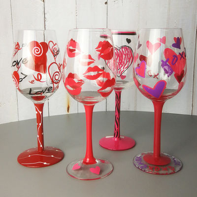 جودة FDA Holiday Gift Hand Painted Festival Wine Glass مصنع