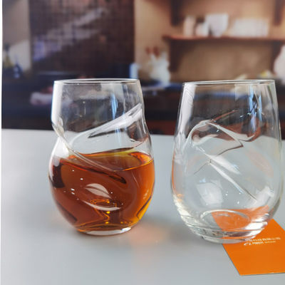 جودة Twisted Swirling Crystal Red Wine Glasses 250ml Stemless مصنع